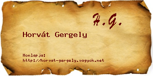 Horvát Gergely névjegykártya